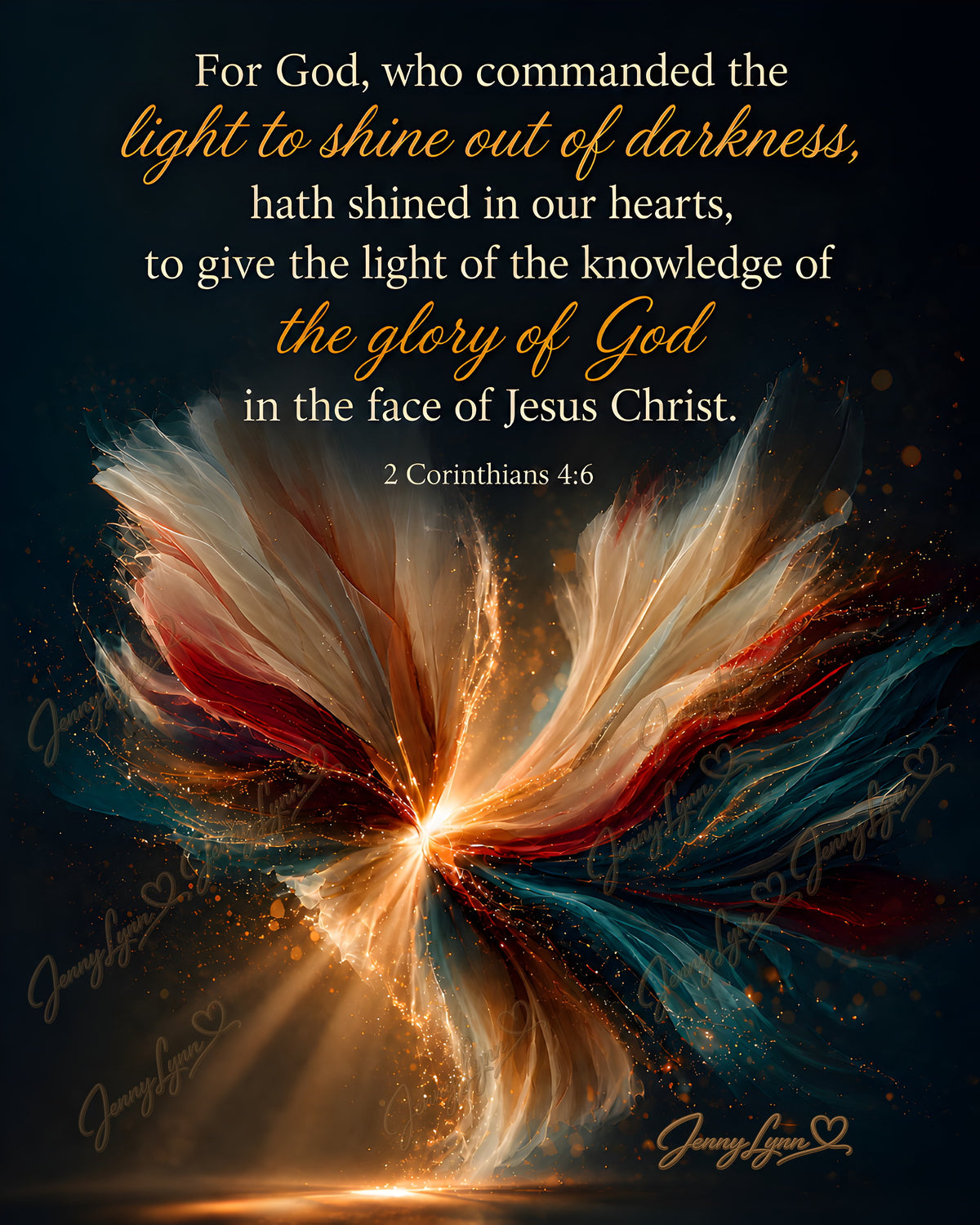 Light to Shine Out of Darkness | 2 Corinthians 4:6 Christian Wall Art + Phone & TV/Computer Wallpaper