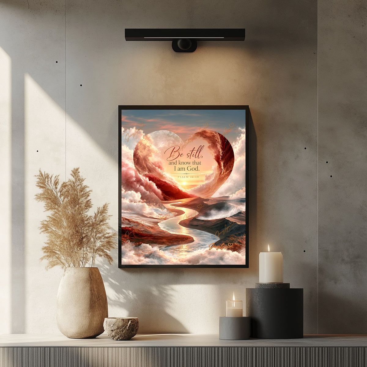 Be Still and Know That I Am God | Psalm 46:10 Christian Wall Art + Phone & TV/Computer Wallpaper