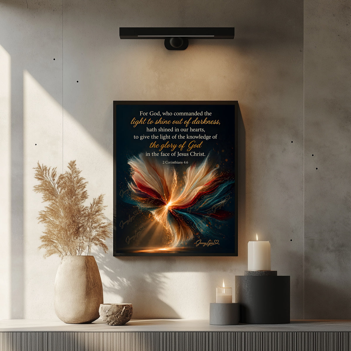 Light to Shine Out of Darkness | 2 Corinthians 4:6 Christian Wall Art + Phone & TV/Computer Wallpaper