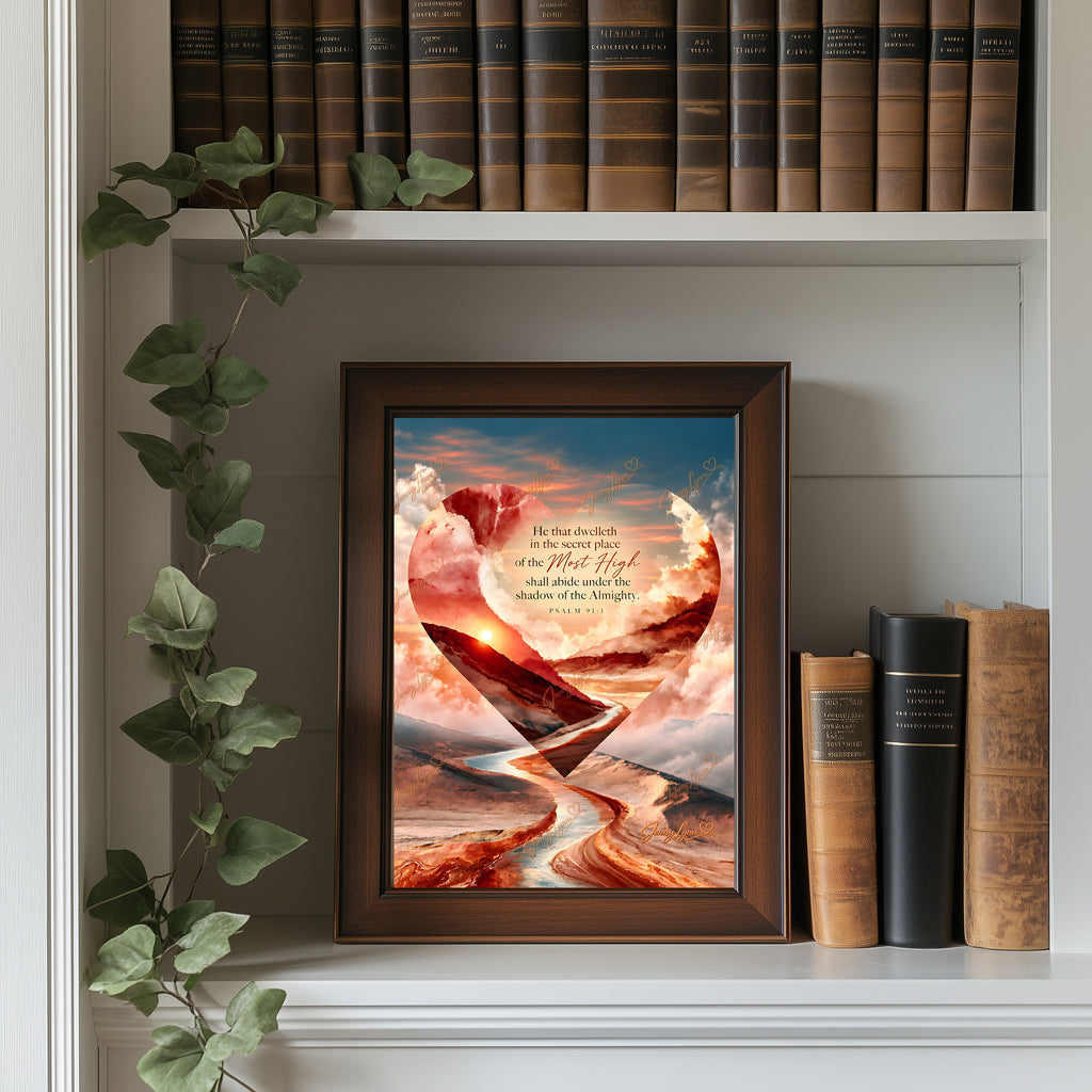 He That Dwelleth in the Secret Place | Psalm 91:1 Christian Wall Art + Phone & TV/Computer Wallpaper
