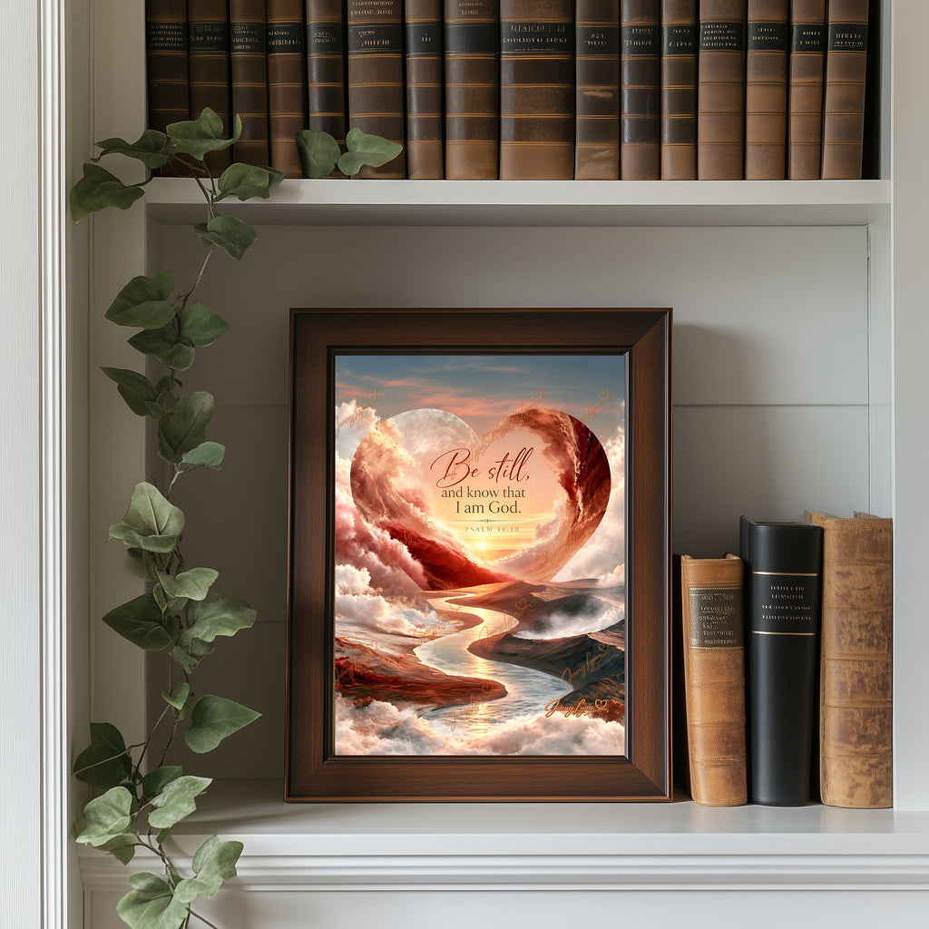 Be Still and Know That I Am God | Psalm 46:10 Christian Wall Art + Phone & TV/Computer Wallpaper