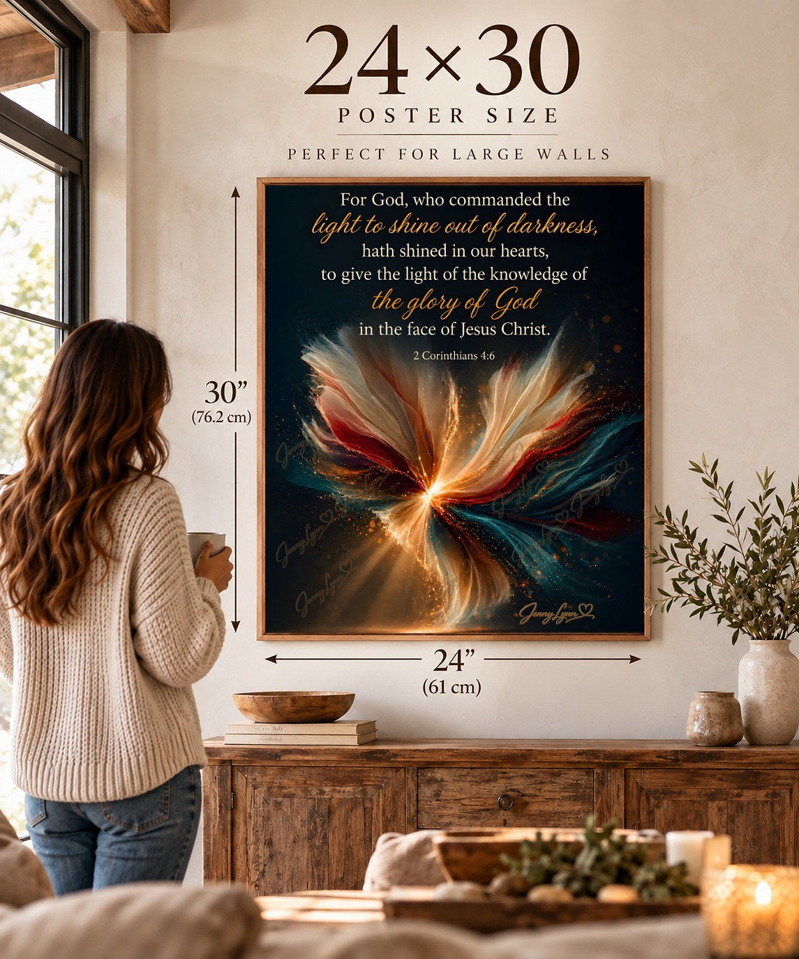 Light to Shine Out of Darkness | 2 Corinthians 4:6 Christian Wall Art + Phone & TV/Computer Wallpaper