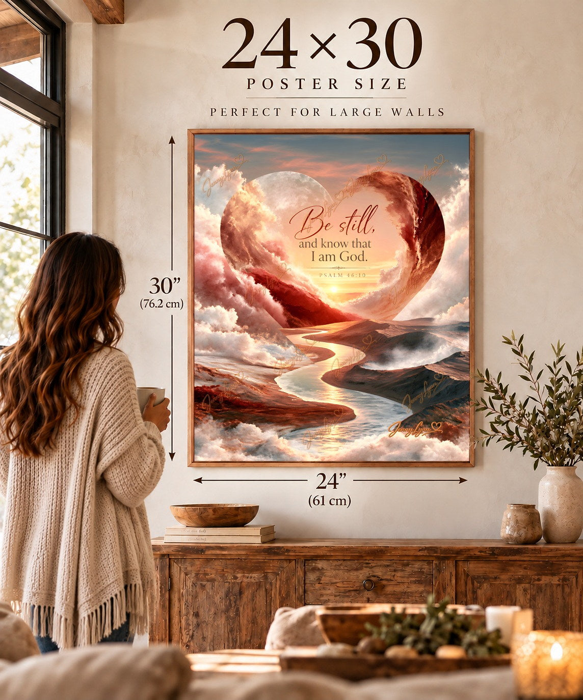 Be Still and Know That I Am God | Psalm 46:10 Christian Wall Art + Phone & TV/Computer Wallpaper