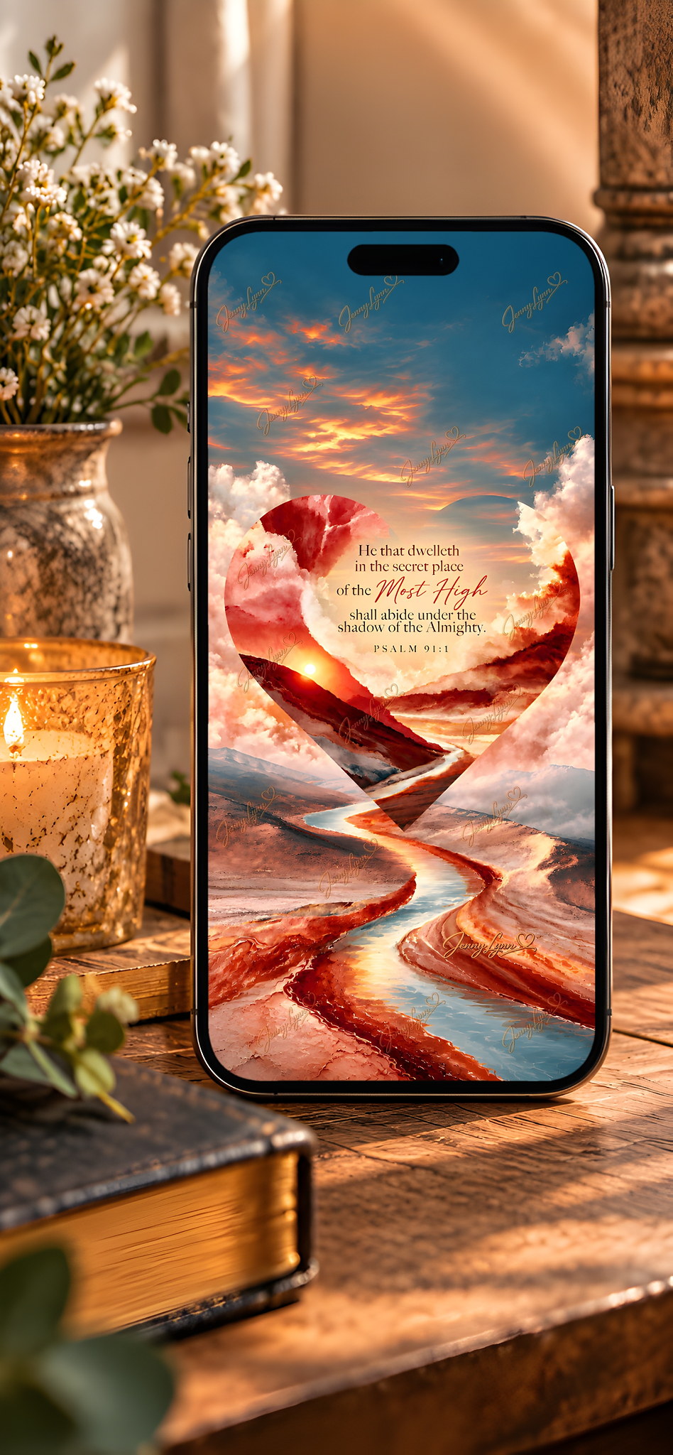 He That Dwelleth in the Secret Place | Psalm 91:1 Christian Wall Art + Phone & TV/Computer Wallpaper