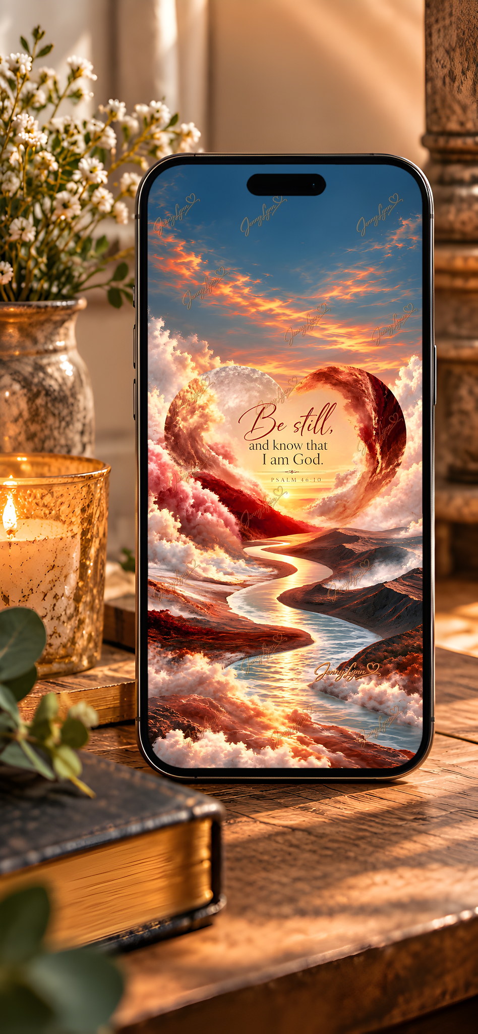 Be Still and Know That I Am God | Psalm 46:10 Christian Wall Art + Phone & TV/Computer Wallpaper