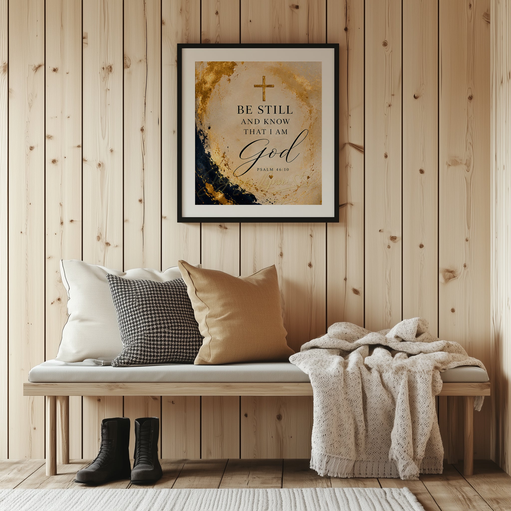 Be Still and Know That I Am God - Navy & Gold
