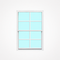Aluminum Flush Mount Window White Grided