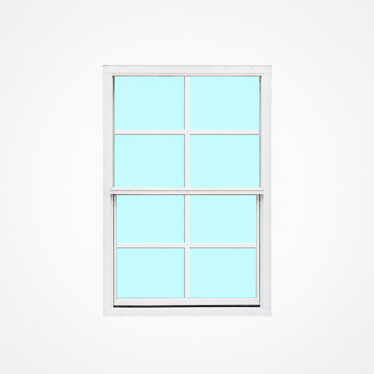 Aluminum Flush Mount Window White Grided