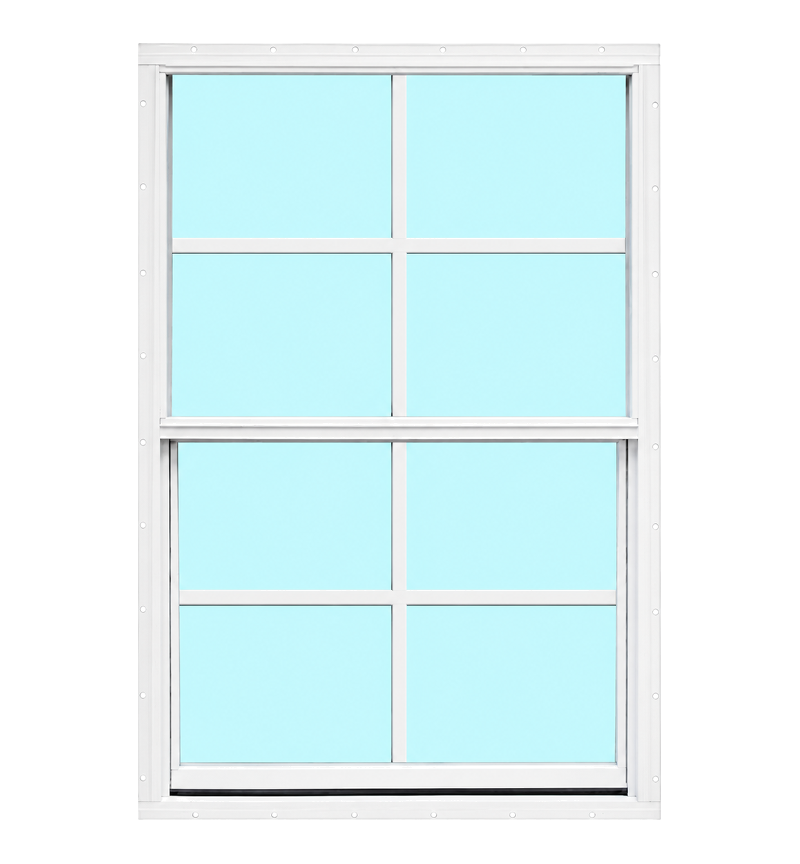 Aluminum Flush Mount Window White Grided