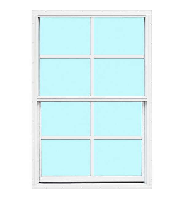 Aluminum Flush Mount Window White Grided