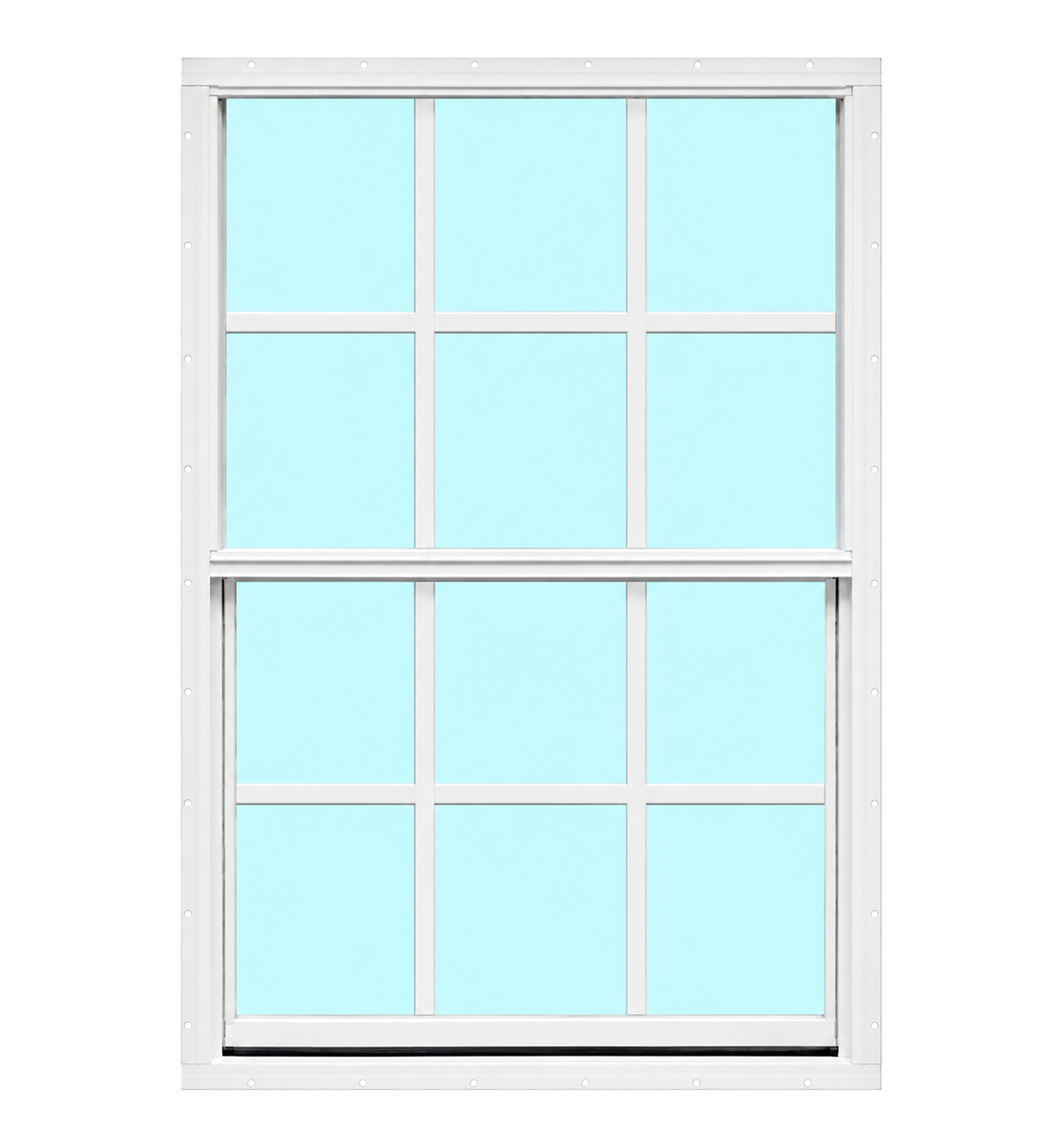 Aluminum Flush Mount Window White Grided