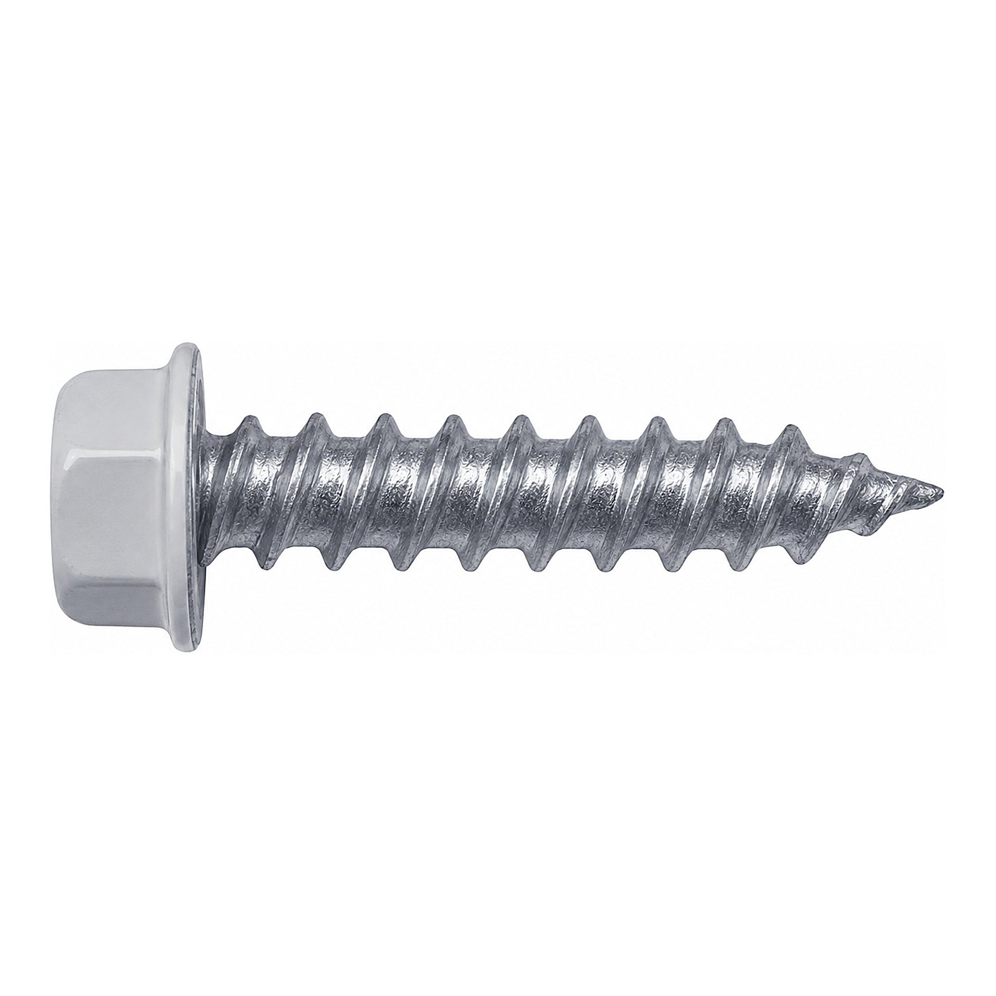 Hex Screw White, #8x1"
