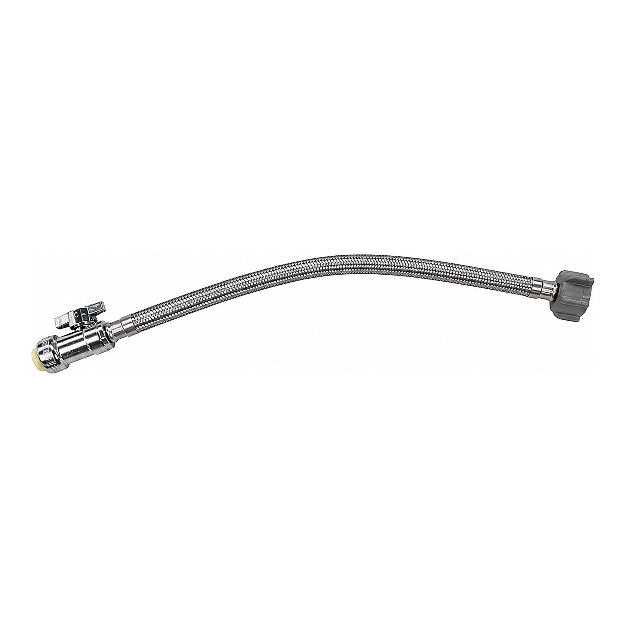 Toilet Push-On Shut Off Valve W/Supply Line 1/2"x7/8"